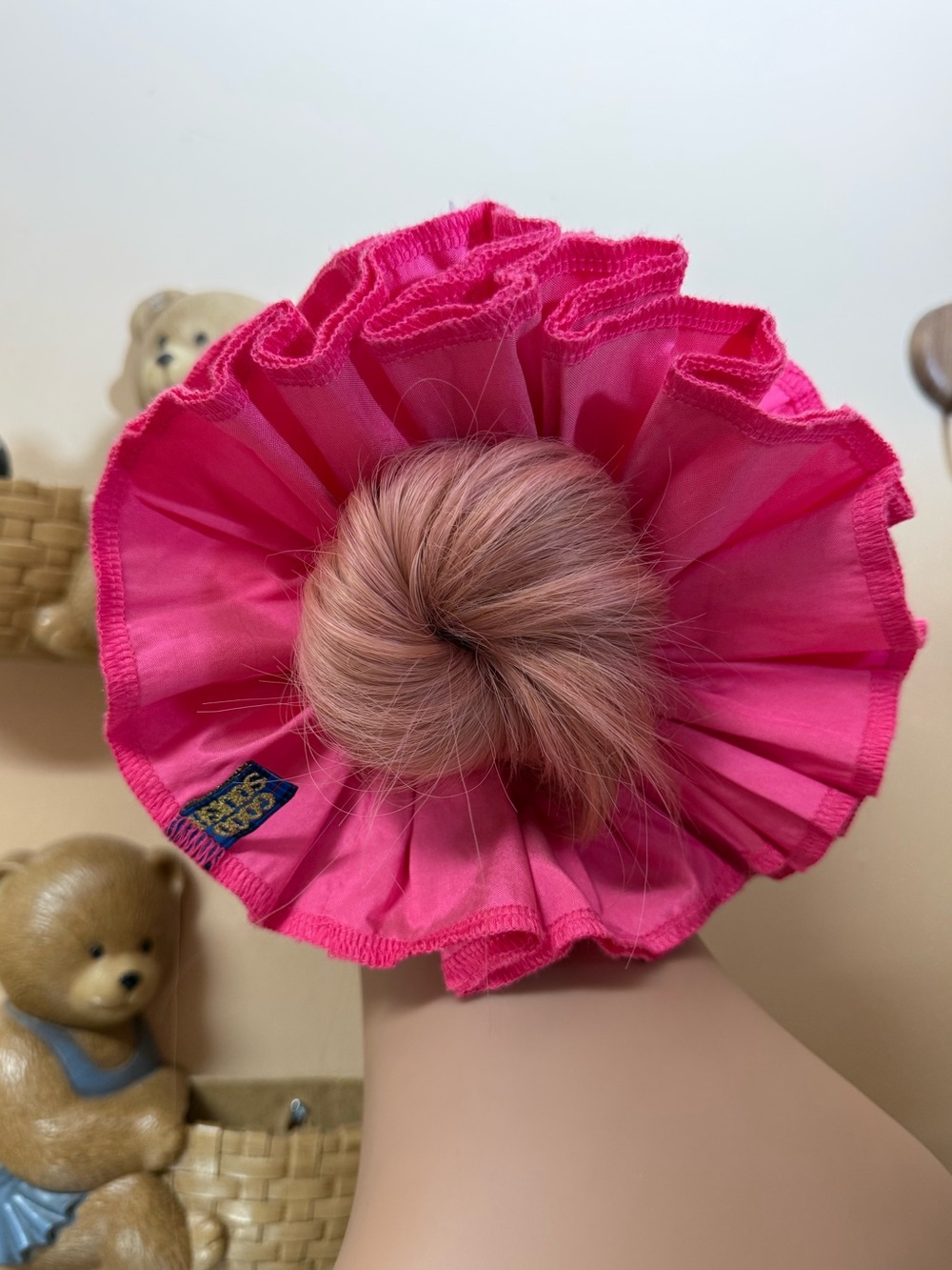 Good squish Bright Pink Ruffled Hair Scrunchie